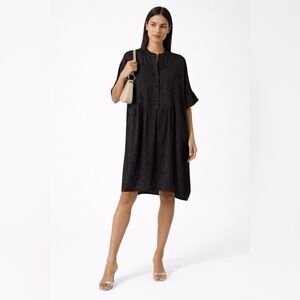 SELECTED FEMME Black Satin Oversized Dress EU 36 US Small Medium Minimalist